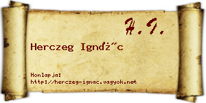 Herczeg Ignác névjegykártya