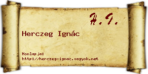 Herczeg Ignác névjegykártya