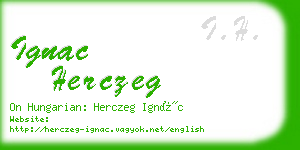 ignac herczeg business card